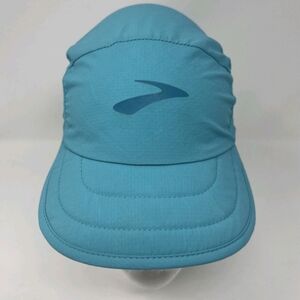 NWT Brooks 5-Panel Hat Cap One Size Aqua Blue Stretch Packable Running Wicking
